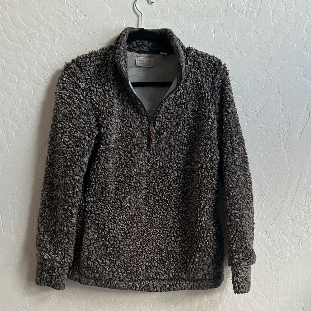 Women's Cozy Gray Sherpa Fleece Pullover from Weatherproof vintage